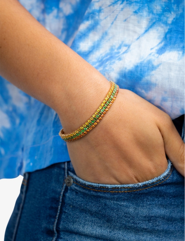 Original Tennis 14ct yellow-gold and 3ct yellow sapphire bracelet