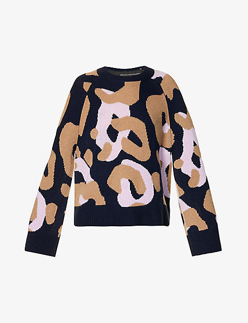 360 CASHMERE: Odilla abstract intarsia-knit cashmere jumper