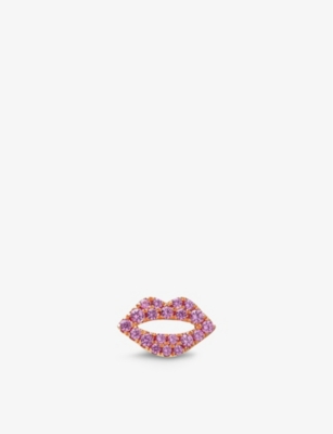 ROXANNE FIRST: Scarlett Kiss 14ct rose-gold and 0.13ct sapphire stud earring