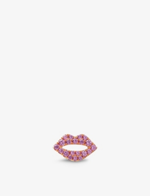 ROXANNE FIRST: Scarlett Kiss 14ct rose-gold and 0.13ct sapphire stud earring
