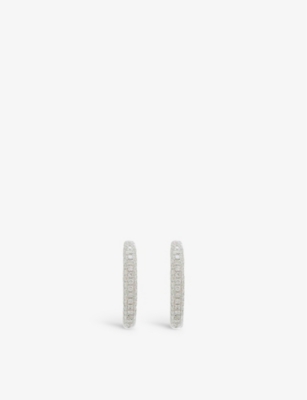 ROXANNE FIRST: Pave Diamond 14ct white-gold and diamond hoop earrings