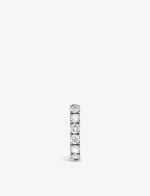 Roxanne First 14k White Gold Small Chubby Diamond Huggie Earring In White Gold