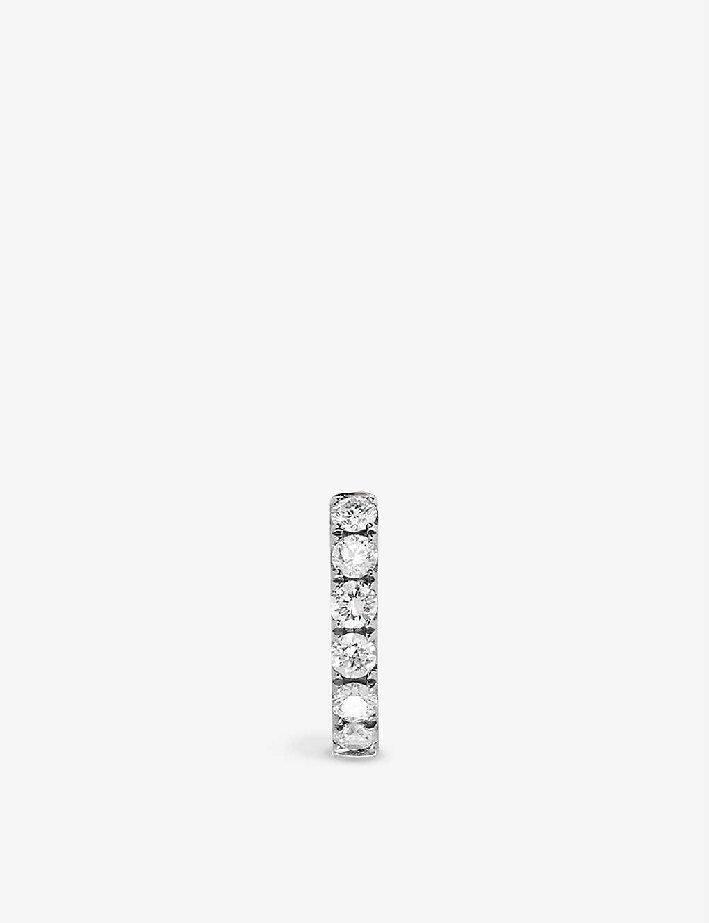 ROXANNE FIRST ROXANNE FIRST WOMENS WHITE GOLD SMALL CHUBBY 14CT WHITE-GOLD AND 0.15CT BRILLIANT-CUT DIAMOND SINGLE,63600699