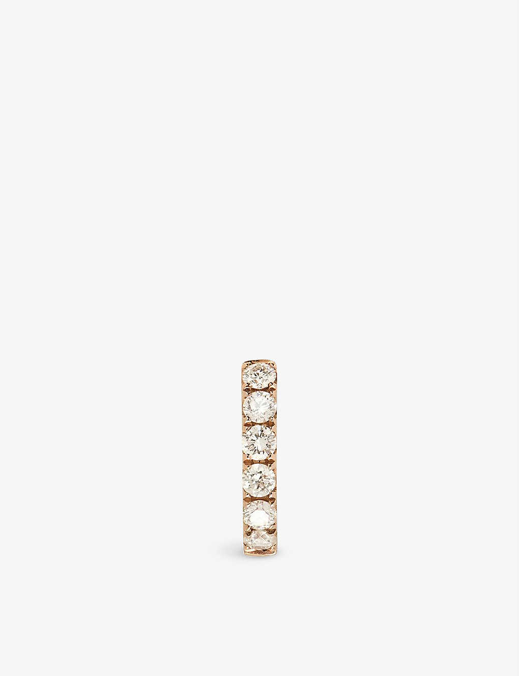 Roxanne First Womens Rose Gold Small Chubby 14ct Rose-gold And 0.15ct Brilliant-cut Diamond Huggie E