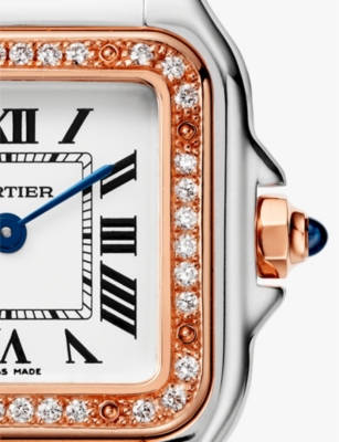 Shop Cartier Womens Rose Gold Crw3pn0006 Panthère De Small 18ct Rose-gold, Stainless-steel And 0.23ct Bri