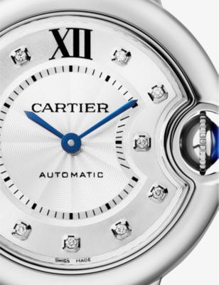 Shop Cartier Womens Steel Crw4bb0021 Ballon Bleu De Steel And 0.05ct Diamond Mechanical Watch