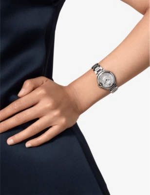 CARTIER: CRW4BB0021 Ballon Bleu de Cartier steel and 0.05ct diamond mechanical watch
