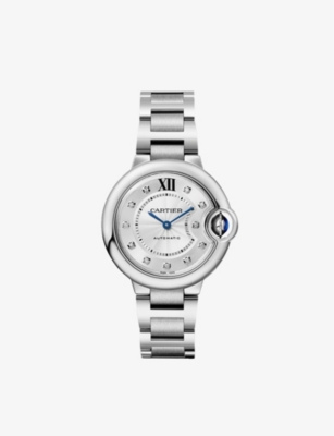 Cartier Womens Steel Crw4bb0021 Ballon Bleu De Steel And 0.05ct Diamond Mechanical Watch