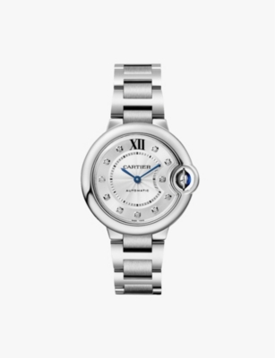 Cartier Womens Steel Crw4bb0021 Ballon Bleu De Steel And 0.05ct Diamond Mechanical Watch