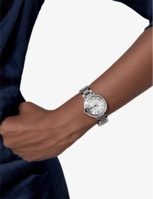Cartier Womens Steel Crw4bb0023 Ballon Bleu De Steel And 0.57ct Diamond Mechanical Watch In Steel