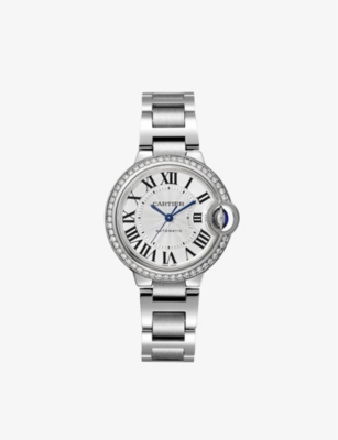 Cartier Womens Steel Crw4bb0023 Ballon Bleu De Steel And 0.57ct Diamond Mechanical Watch