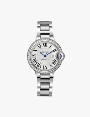 Cartier Womens Steel Crw4bb0023 Ballon Bleu De Steel And 0.57ct Diamond Mechanical Watch