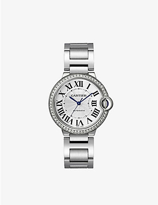 CARTIER: CRW4BB0024 Ballon Bleu de Cartier steel and 0.78ct diamond mechanical watch