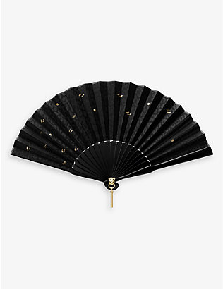 CARTIER: La Panthère silk and 18ct yellow-gold fan