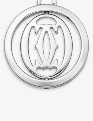 CARTIER: C Décor pivoting stainless-steel keyring