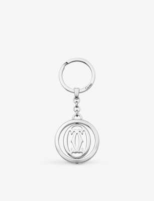 CARTIER: C Décor pivoting stainless-steel keyring