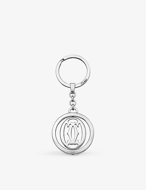 CARTIER: C Décor pivoting stainless-steel keyring