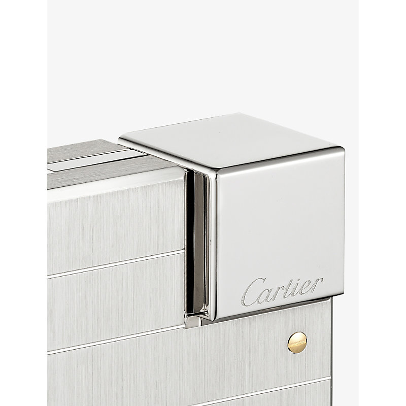 Shop Cartier Santos De  Palladium-plated Metal Lighter