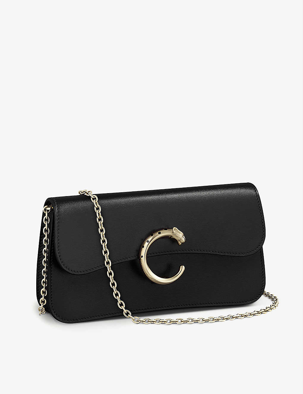 Cartier Panthère De  Chain Mini Leather Cross-body Bag In Black