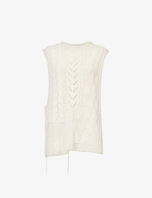 SKARULE: Relaxed-fit round-neck cotton and silk-blend top