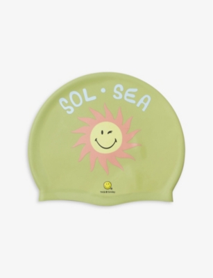 SUNNYLIFE: SUNNYLiFE x Smiley graphic-print silicone swimming cap