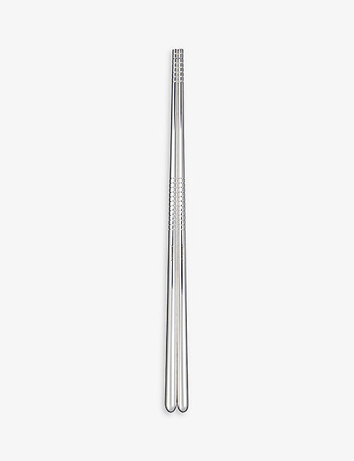CHRISTOFLE: MOOD brand-engraved silver-plated metal chopsticks