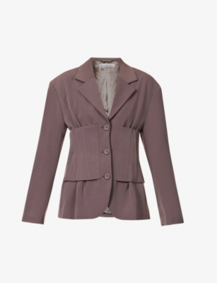 Acne Studios Corset Suit Jacket In Dove Purple