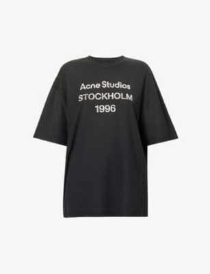 Acne Studios Logo T-shirt Faded Black In Faded Black