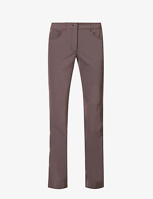 ACNE STUDIOS: Structured-waist curved-yoke bootcut mid-rise stretch-woven trousers