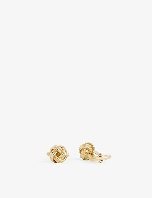 LANVIN: Knotted gold-toned brass cuff links
