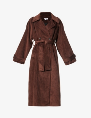 Musier Paris Womens Brown Myriam Stretch-woven Trench Coat