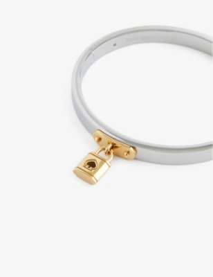 KATE SPADE NEW YORK LOCK AND SPADE CHARM BANGLE KB993 SILVER GOLD 