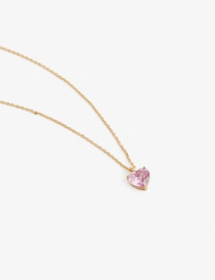 Shop Kate Spade My Love October Heart Cubic Zirconia Pendant Necklace In Rose
