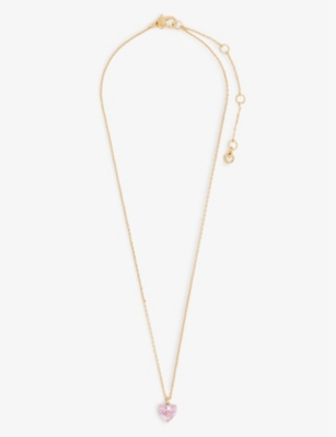 Shop Kate Spade My Love October Heart Cubic Zirconia Pendant Necklace In Rose