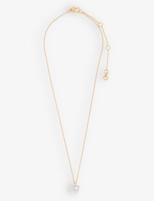 KATE SPADE KATE SPADE NEW YORK WOMENS CREAM MY LOVE APRIL HEART CUBIC ZIRCONIA PENDANT NECKLACE 63627313