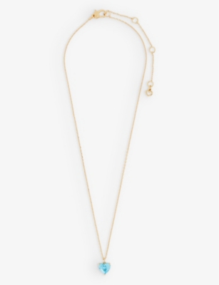 Kate Spade Women's Birthstone Goldtone & Cubic Zirconia Pendant Necklace In Aquamarine