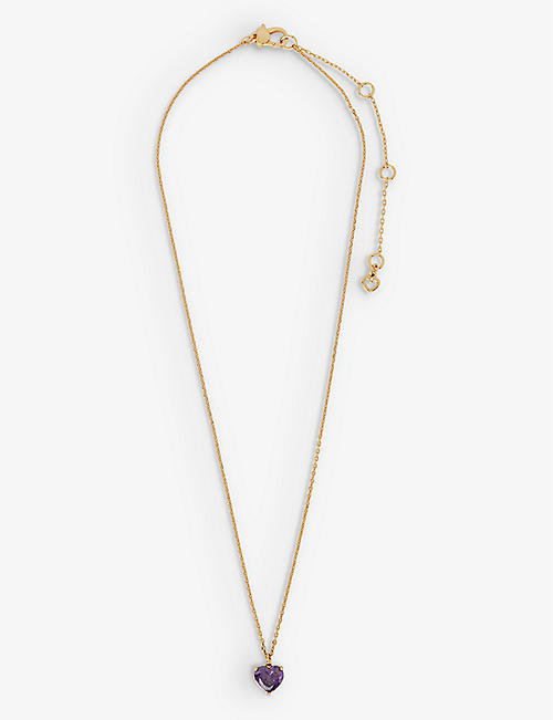 KATE SPADE NEW YORK: My Love February heart cubic zirconia pendant necklace