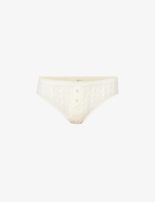 Love Stories Womens Off White Truman Wool And Cashmere-blend Briefs
