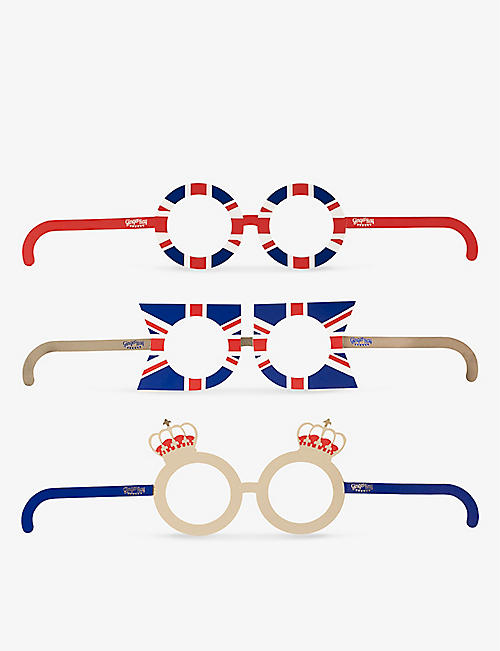 GINGER RAY: Pack of eight Coronation Union Jack party paper glasses