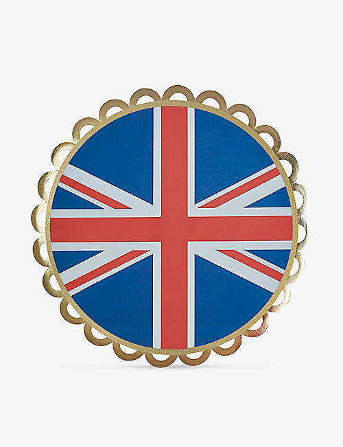 GINGER RAY: Coronation Union Jack paper plates set of 8