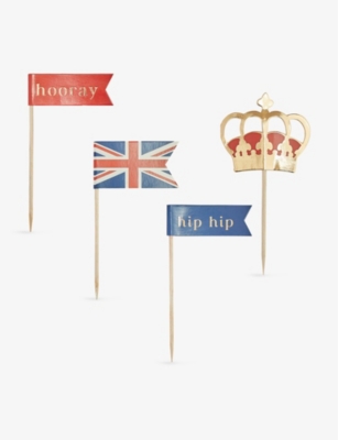 GINGER RAY: Coronation paper cake toppers pack of 10