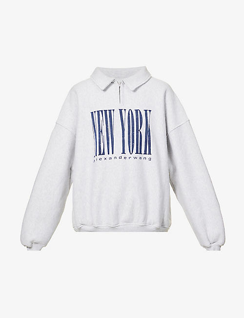 ALEXANDER WANG：New York 品牌标识印花棉质卫衣