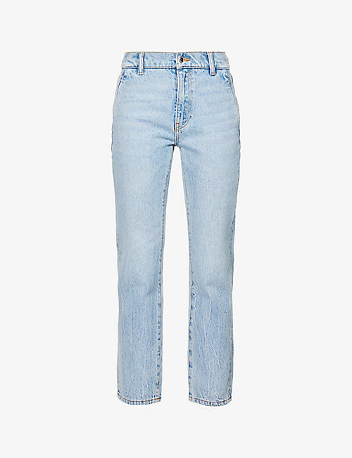 ALEXANDER WANG: Stovepipe straight-leg high-rise jeans