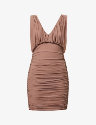 Saint Laurent Pink Dress In Brown