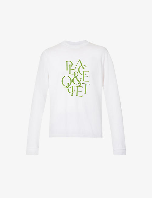 MUSEUM OF PEACE AND QUIET: Serif typography logo cotton-jersey T-shirt
