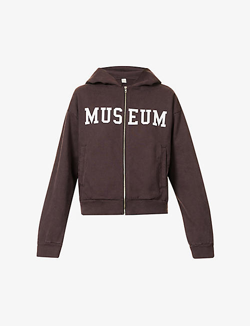 MUSEUM OF PEACE AND QUIET: Varsity lettering cotton-jersey hoody