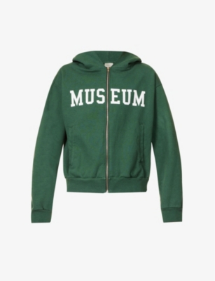 MUSEUM OF PEACE AND QUIET MUSEUM OF PEACE AND QUIET WOMEN'S FOREST VARSITY LETTERING COTTON-JERSEY HOODY,63644273