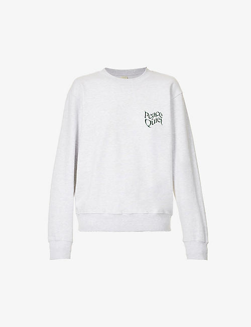 MUSEUM OF PEACE AND QUIET: Warped logo lettering cotton-jersey sweatshirt