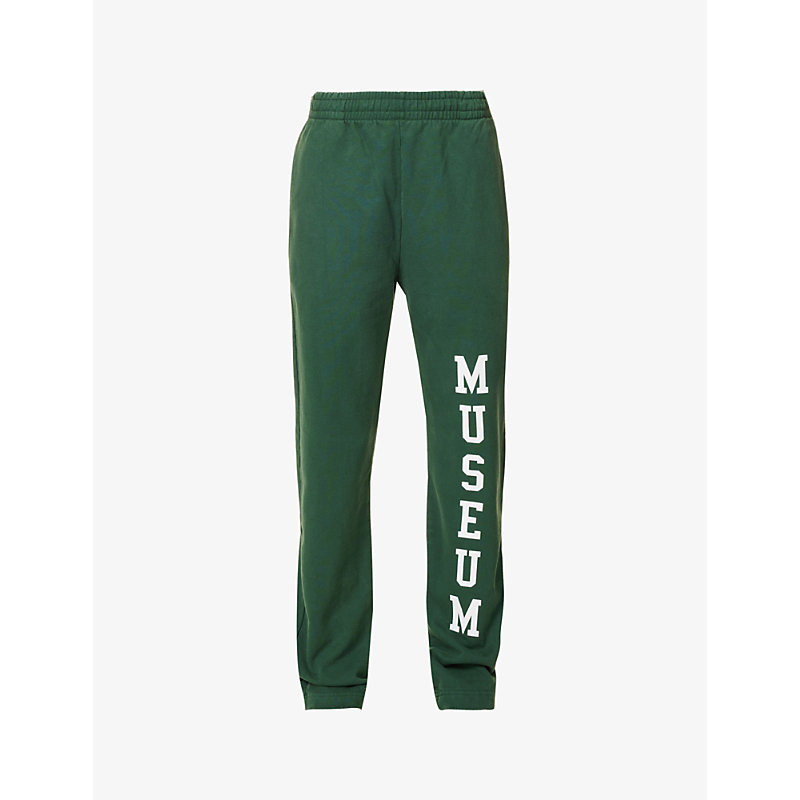 Museum Of Peace And Quiet Womens Forest Varsity Lettering Cotton-jersey Jogging Bottoms