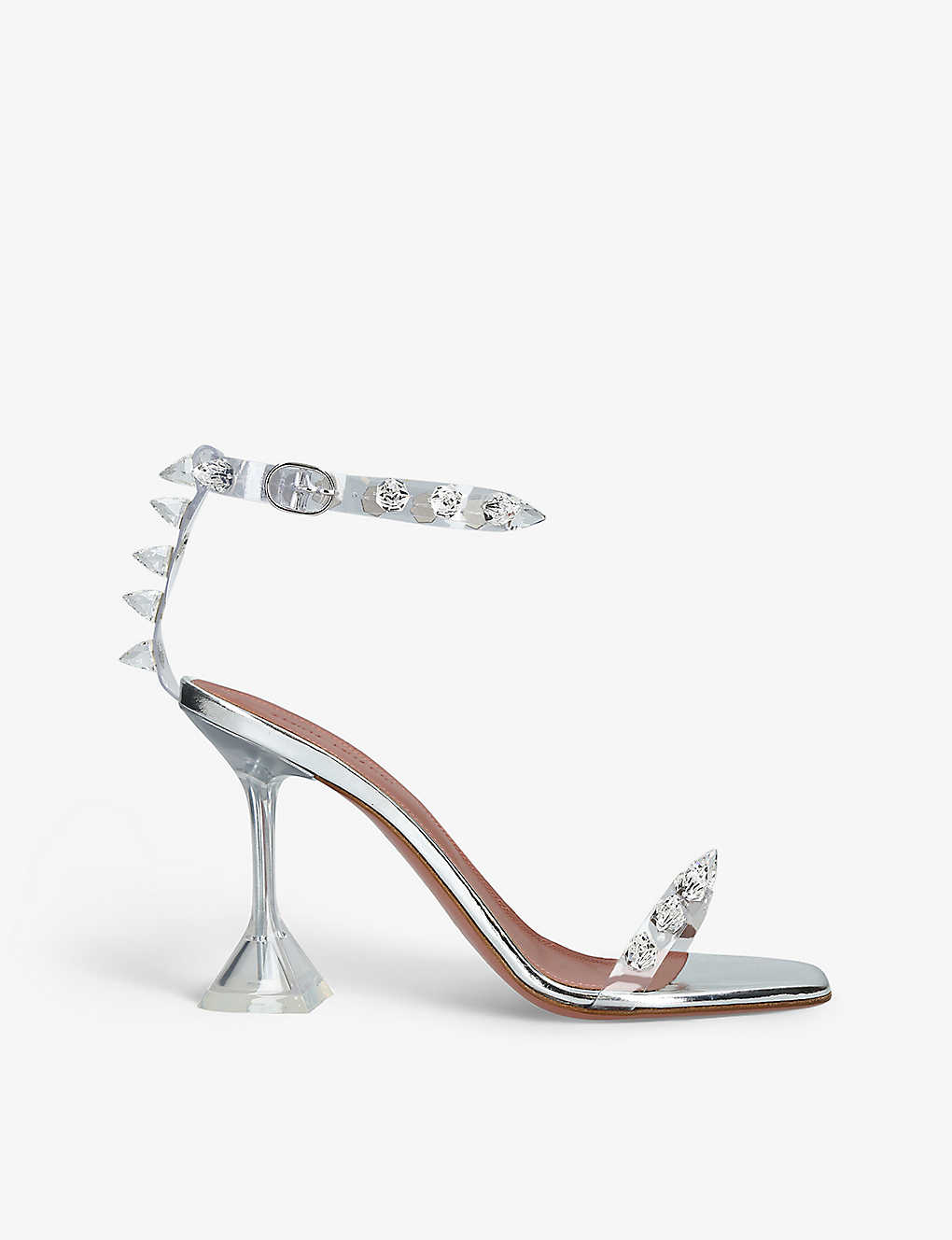 AMINA MUADDI - Julia Glass spike-embellished heeled PVC sandals ...
